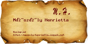 Mészöly Henrietta névjegykártya