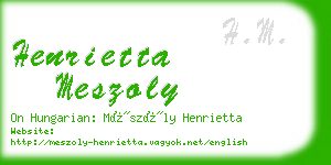 henrietta meszoly business card